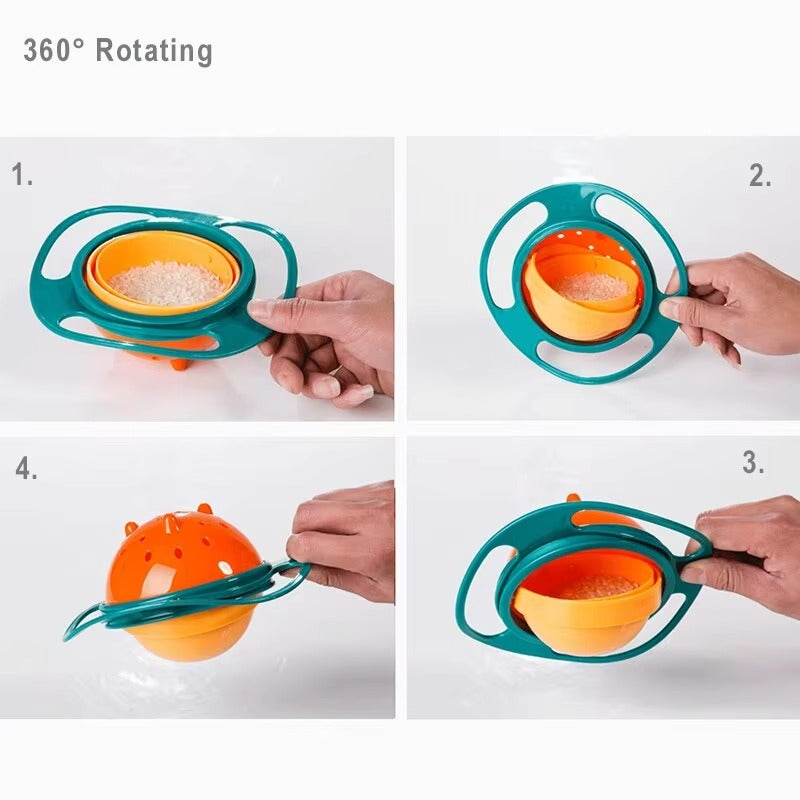 360° Rotating Spill-Proof Gyro Bowl